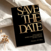 40th Birthday Save the Date Black & Gold 招待状