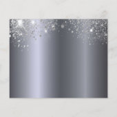 40th birthday silverグリッターは日付カードを保存 (裏面)