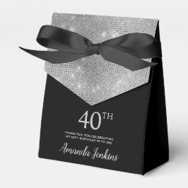 40th Birthday Silver Thank You Favor Box フェイバーボックス