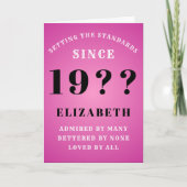 40th Birthday Standards 生まれ 1980sお名前を追加 カード (正面)