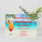 40th Birthday Summer Cocktail Beach Party 招待状 (スタンド正面)
