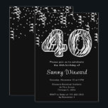 40th Birthday Zebra風船と紙吹雪 招待状<br><div class="desc">この華エレガントやかな誕生日の招待は、金ゴールド紙吹雪とゼブラ印刷で40の数を特色とする。この文字は、手書きのスクリプトとモダンサンセリフのフォントを組み合わせて、上品で洗練された外観を実現する。</div>