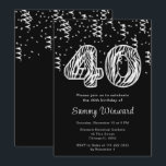 40th Birthday Zebra風船と紙吹雪 招待状<br><div class="desc">この華エレガントやかな誕生日の招待は、金ゴールド紙吹雪とゼブラ印刷で40の数を特色とする。この文字は、手書きのスクリプトとモダンサンセリフのフォントを組み合わせて、上品で洗練された外観を実現する。</div>