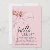 40th Dusty Rose Bow Surprise Birthday Party   招待状 (正面)