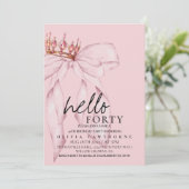 40th Dusty Rose Bow Surprise Birthday Party 招待状 (スタンド正面)