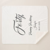 40th forty letterbirthday add name date year gray  シェルパブランケット (正面(横))