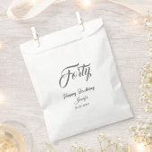 40th forty letterbirthday add name date year gray  フェイバーバッグ (クリップ留めされた状態)