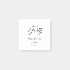 40th forty letterbirthday add name date year gray  ポストイット