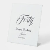 40th forty letterbirthday add name date year gray 台座サイン (正面)