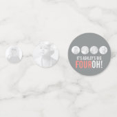 40th FOUROHグレーとピンク！4枚の写真の誕生日 コンフェッティ (裏面)