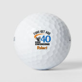 40th Golf Gift for Uncle Funny Blue Custom ゴルフボール (正面)