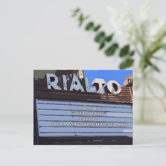 40th "Over the Hill"ハッピーバースデーはがき ポストカード (スタンド正面)