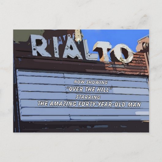 40th "Over the Hill"ハッピーバースデーはがき ポストカード (正面)