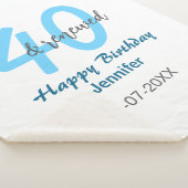 40th & renewed birthday name date blue bold number シェルパブランケット (3/4)