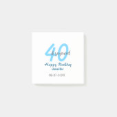 40th & renewed birthday name date blue bold number ポストイット (正面)