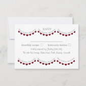 40th rubyのハート結婚記念日RSVPカード 出欠カード (裏面)