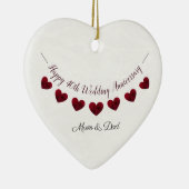 40th Rubyの結婚記念日の母とパパハート セラミックオーナメント (右)