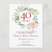 40th Rubyの結婚記念日を保存 案内ポストカード (正面)