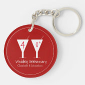 40th Rubyの記念日結婚カクテルデザイン キーホルダー (裏面)