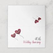 40th Ruby anniversary赤いハート風船白 プレイスカード (外部開封)