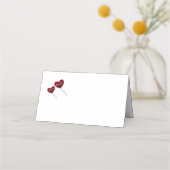 40th Ruby anniversary赤いハート風船白 プレイスカード (裏面)