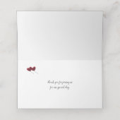 40th Ruby anniversary赤いハート風船白 プレイスカード (内部開封)