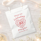 40th Ruby Anniversary 40年パーソナライズされたお願い フェイバーバッグ (クリップ留めされた状態)