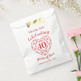 40th Ruby Anniversary 40年パーソナライズされたお願い フェイバーバッグ