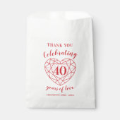 40th Ruby Anniversary 40年パーソナライズされたお願い フェイバーバッグ (正面)