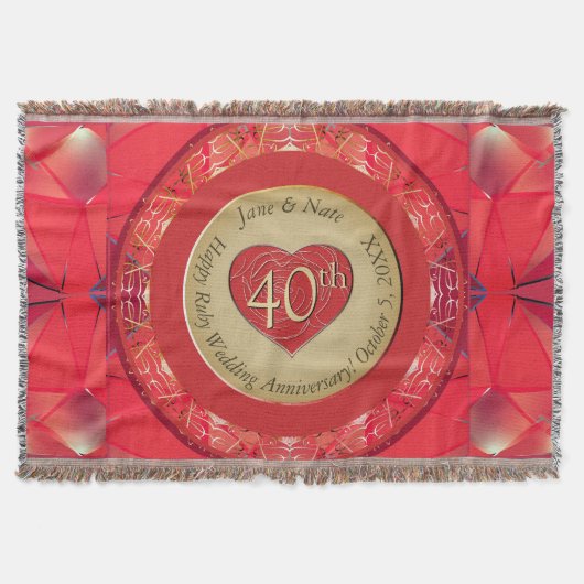 40th Ruby Anniversary Throw Blanket スローブランケット (正面)