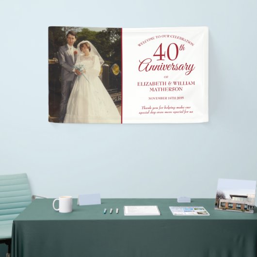 40th Ruby Anniversary Your 結婚's Photo Welcome 横断幕 (トレードショー)