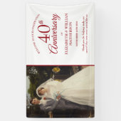 40th Ruby Anniversary Your 結婚's Photo Welcome 横断幕 (縦)