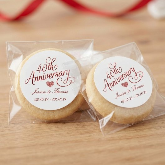 40th Ruby Wedding Anniversary ラウンドシール