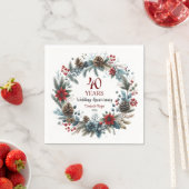 40th Ruby Wedding Anniversary Elegant Winter スタンダードカクテルナプキン (インサイチュ)