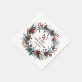40th Ruby Wedding Anniversary Elegant Winter スタンダードカクテルナプキン (角)
