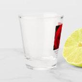 40th Ruby Wedding Anniversary Rose husband & wife ショットグラス (左)