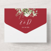 40th Wedding Anniversary Greenery Floral オールインワン招待状 (裏面)