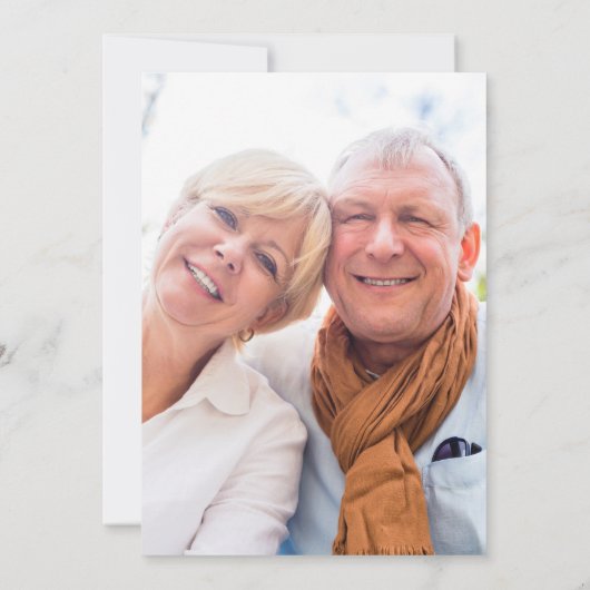 40th Wedding Anniversary Greenery Floral Photo 招待状 (裏面)