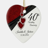 40th Wedding Anniversary Keepsake Design 2 セラミックオーナメント (右)