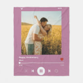 40th wedding anniversary Lavender Photo Song Album フリースブランケット (正面)