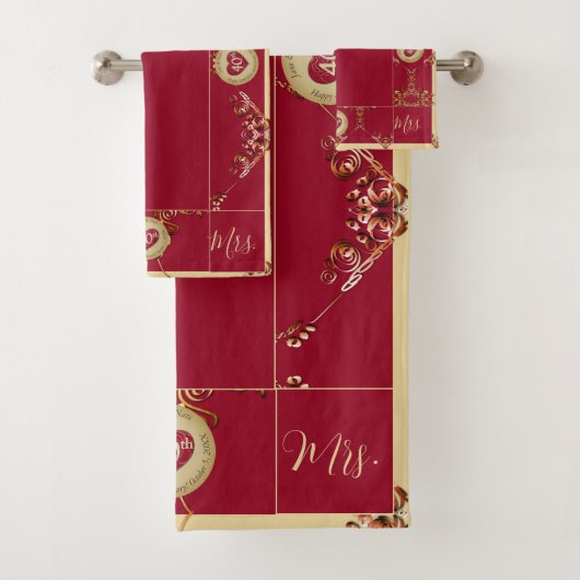 40th Wedding Anniversary Mrs. Bath Towel バスタオルセット (インサイチュ)