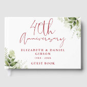 40th Wedding Ruby Anniversary Floral Greenery ゲストブック (正面)