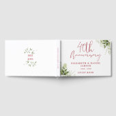 40th Wedding Ruby Anniversary Floral Greenery ゲストブック (全面)