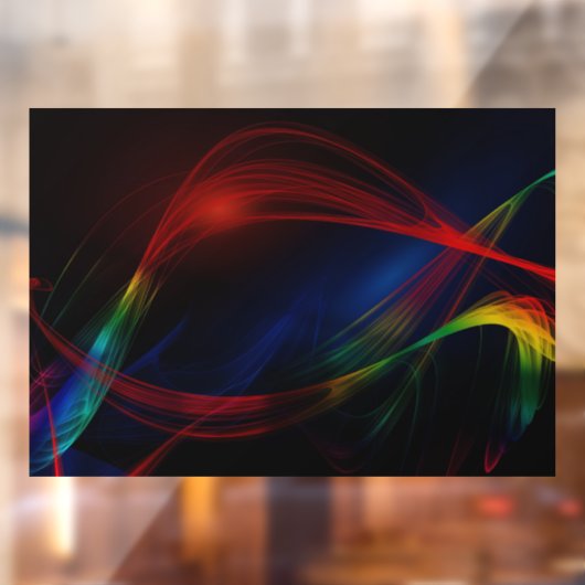 40x28 Abstract Wave Partial Transparent Design ウィンドウサイン (シート2)