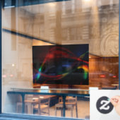 40x28 Abstract Wave Partial Transparent Design ウィンドウサイン (カフェ窓)