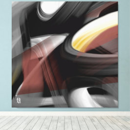 40x40" トレンド抽象芸術 ブラック ホワイト パウダリー キャンバスプリント