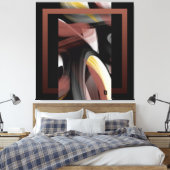 40x40" Trend Abstract Art Black White Powdery キャンバスプリント (インサイチュ (寝室))