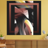 40x40" Trend Abstract Art Black White Powdery キャンバスプリント (インサイチュ (リビング))