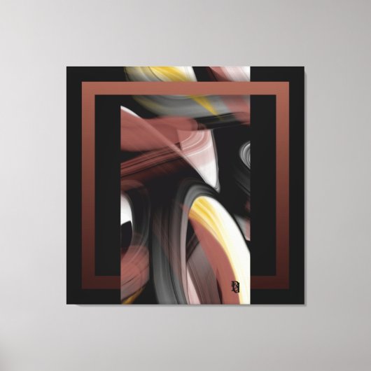 40x40" Trend Abstract Art Black White Powdery キャンバスプリント (正面)