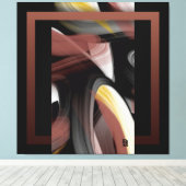 40x40" Trend Abstract Art Black White Powdery キャンバスプリント (インサイチュ (ウッドフロア))